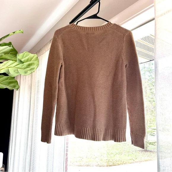 J.Crew Cozy Neutral Fisherman Crew Neck Sweater. Cotton / Wool, Brown, size S. - Picture 3 of 5